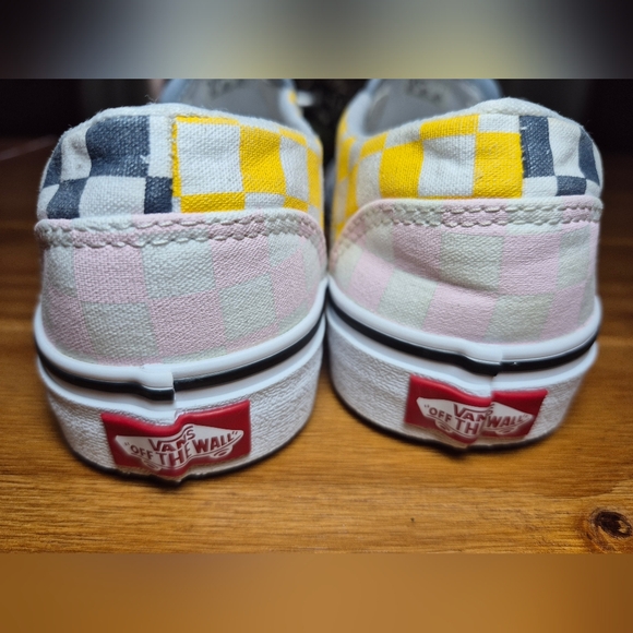 Vans Classic Multi-colored Checkerboard Slip-On Sneakers - Womens Size 8.5 - Picture 5 of 7